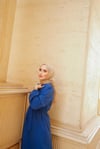 Kemer Detaylı Tesettür Saks Mavisi  Elbise