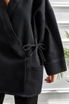 Kimono Kesim Ceket | Bağlamalı Cepli Oversize Model