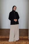 Kot Ceket | Siyah Cepli Fermuarlı Oversize Günlük Stil