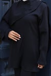 Pelerin Detaylı Takım Siyah