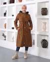 Tünel Detaylı Tesettür Camel Mont 