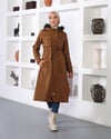 Tünel Detaylı Tesettür Camel Mont 