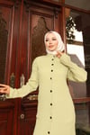 Yaka Detaylı Uzun Takım Mint Yeşili