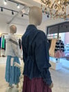Beli Büzgülü Kot Ceket Lacivert
