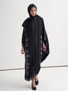 Buket Monogram Floş Kaftan Siyah