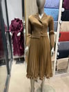 Çiçekli Kısa Camel Elbise