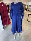 Dantelli Body Elbise Mavi