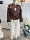 Minimal Taşlı Bomber Ceket Kahve