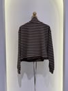Missemramiss - Çizgili Zip Sweatshirt - Vizon