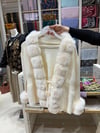 Peluş Detaylı Triko Hırka Ekru