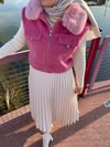 Peluş Yaka Ceket Pembe