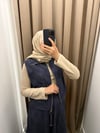 Yaprak Desenli 3'lü Takım - Lacivert