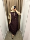 Yaprak Desenli 3'lü Takım - Mürdüm