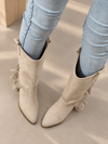 ARİZONA BEJ SUNİ DANA SÜET PÜSKÜLLÜ 6 CM TOPUKLU DALLAS BOT 