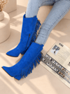 ARİZONA SAKS SUNİ DANA SÜET PÜSKÜLLÜ 6 CM TOPUKLU DALLAS BOT 