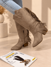 ARİZONA VİZON SUNİ DANA SÜET PÜSKÜLLÜ 6 CM TOPUKLU DALLAS BOT 