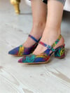 CLORY FÜME JEANS COK RENKLİ TOPUKLU SANDALET