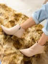 DALİDA BEJ DERİ DALLAS WESTERN MİNİ BOT