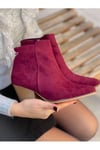DALİDA BORDO SÜET DALLAS WESTERN MİNİ BOT