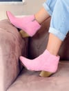 DALİDA PEMBE SÜET DALLAS WESTERN MİNİ BOT