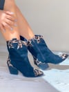 DORİ SİYAH SÜET LEOPAR DETAYLI DALLAS WESTERN BOT