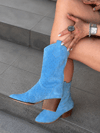 EVA BEBE MAVİSİ DANA SÜET DALLAS TOPUKLU WESTERN YAZLIK BOT