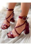 JULİA BORDO RUGAN TOPUKLU SANDALET