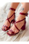 JULİA BORDO RUGAN TOPUKLU SANDALET