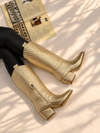 LİMONA GOLD HASIR DESENLİ İTHAL  RUGAN  6 CM ÖKCE DALLAS ÇİZME