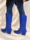 LİMONA SAKS İTHAL  DERİ  6 CM ÖKCE DALLAS ÇİZME