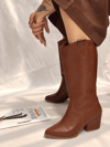 LİMONA TABA İTHAL  DERİ  6 CM ÖKCE DALLAS ÇİZME