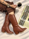 LİMONA TABA İTHAL  DERİ  6 CM ÖKCE DALLAS ÇİZME