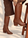 LİMONA TABA İTHAL  DERİ  6 CM ÖKCE DALLAS ÇİZME