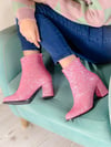 Star Pembe Taşlı Topuklu Bot Bottie