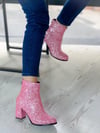 Star Pembe Taşlı Topuklu Bot Bottie
