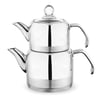 Schafer Ada (Orta) 4 Parça Inox Metal Çaydanlık Takımı