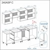 Dekorex Alba Serisi Aspiratör Modüllü 2 Çekmeceli Hazır Mutfak Dolabı 240 cm ALBA-240ASP-C