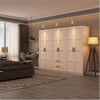 Dekorex MNT617-Beyaz 6 Kapaklı 2 Çekmeceli Gardırop