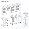 Dekorex Pia Beyaz Serisi 240 Cm Beyaz Aspiratör Ve Çekmece Modüllü Meşe Tezgahlı Hazır Mutfak PB-240asp-bc-mt