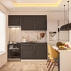 DEKOREX PİA SERİSİ ASPİRATÖR MODÜLLÜ SİYAH TEZGAHLI ANTRASİT HAZIR MUTFAK 120 cm PİA-A-120ASP