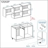 DEKOREX PİA SERİSİ ASPİRATÖR MODÜLLÜ SİYAH TEZGAHLI ANTRASİT HAZIR MUTFAK 120 cm PİA-A-120ASP