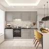 DEKOREX PİA SERİSİ ASPİRATÖR MODÜLLÜ SİYAH TEZGAHLI GRİ HAZIR MUTFAK 240 cm PİA-G-240ASP