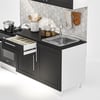 DEKOREX PİA SERİSİ DAVLUMBAZ MODÜLLÜ SİYAH TEZGAHLI ANTRASİT HAZIR MUTFAK 120 cm PİA-A-120DAV