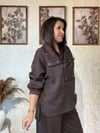 Acı Kahve Çıtçıt Detaylı Premium Kalite Modal Takım