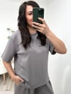 Açık Gri Modal İkili Elvi Takım