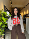 Bordo Çizgili Oversize Sweat