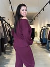 Bordo Düşük Omuz İkili Takım