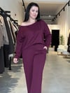 Bordo Düşük Omuz İkili Takım