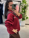 Bordo Şal Detaylı Sweat