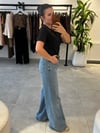 Dilvin Mavi Bol Paça Jean Pantolon